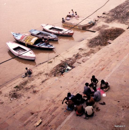 Les ghâts sur le Gange,  partie de carte
