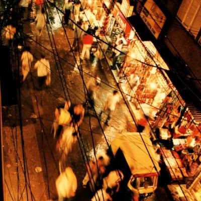 Main Bazaar la nuit, Delhi